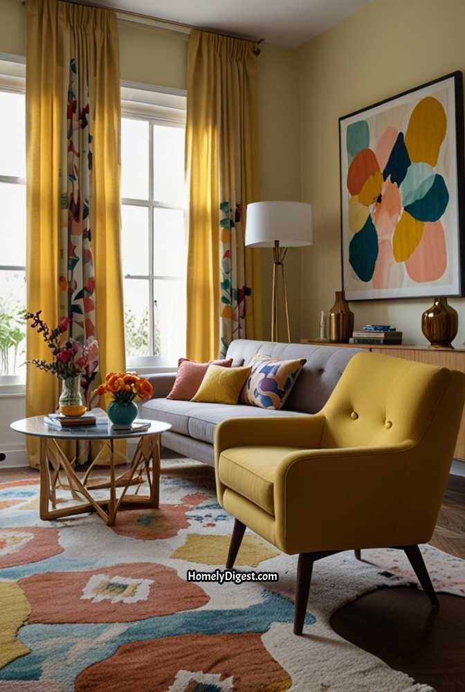 4. Patterned Curtains for a Bold Statement