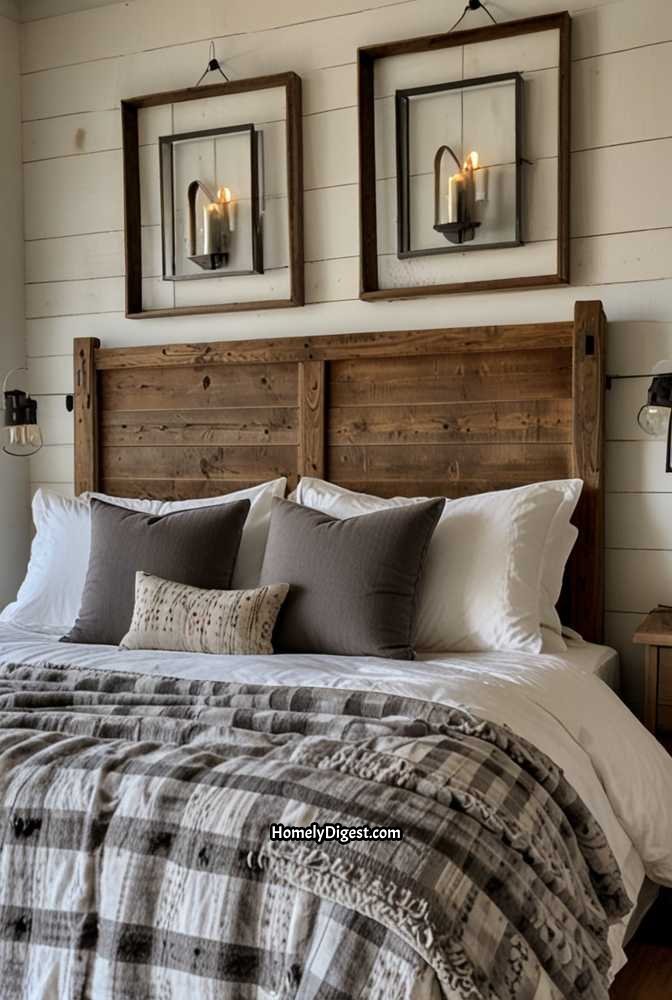 5. Modern Farmhouse Bedroom with Rustic Accents