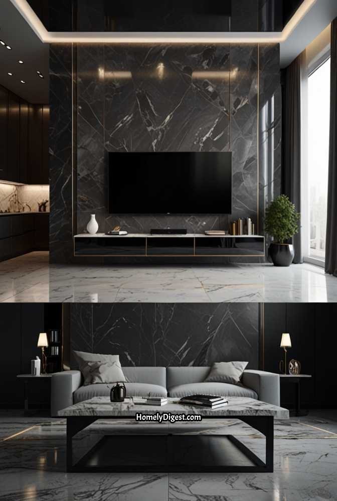 5. Ultra-Modern TV Wall with Backlit Panels