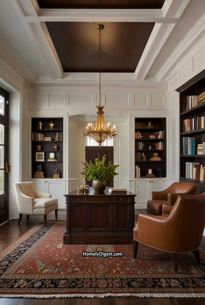 7. Coffered Tray Ceiling for a Timeless Look