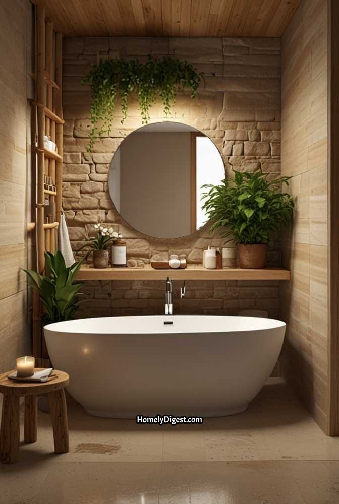 7. Japandi Bathroom with Zen Spa Vibes
