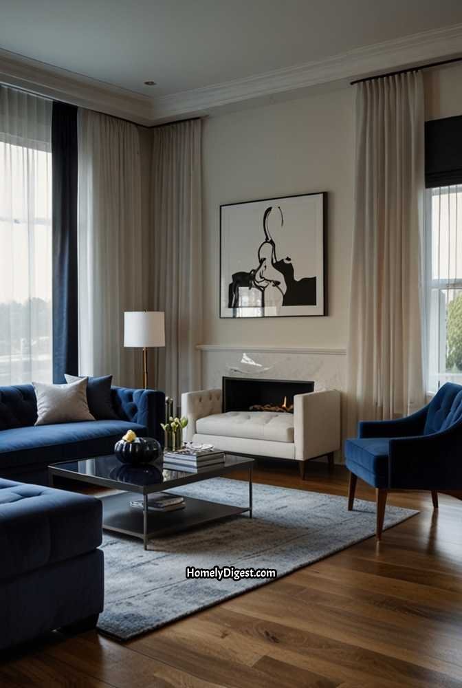 8. Two-Tone Curtains for a Modern Contrast