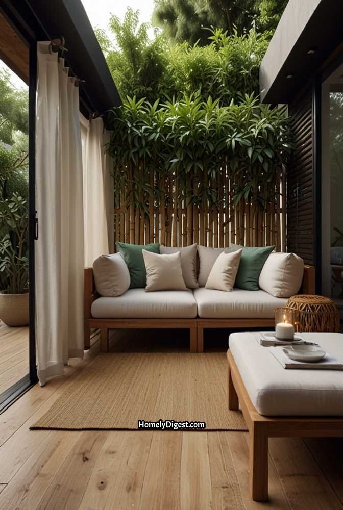 9. Japandi Balcony with Organic Elements