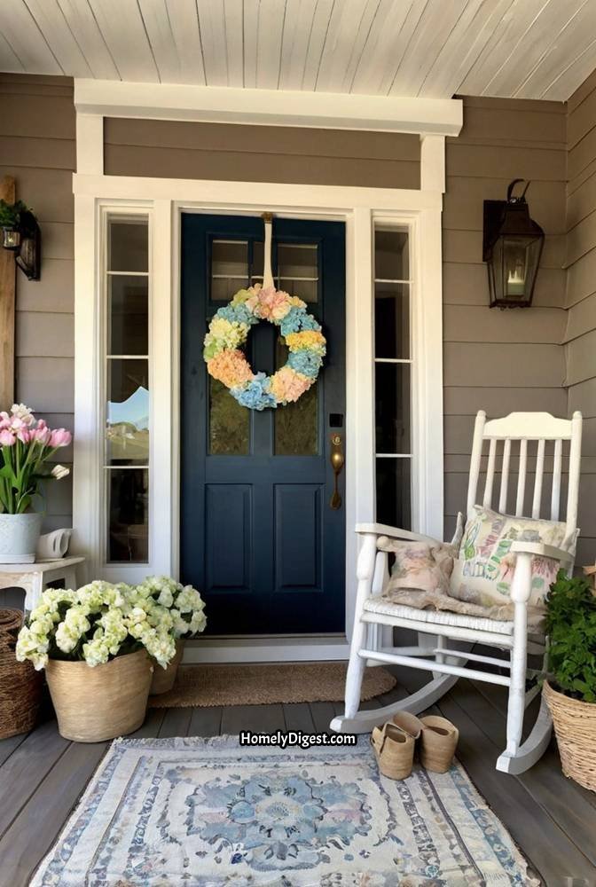 1. Charming Farmhouse Porch with Pastel Accents