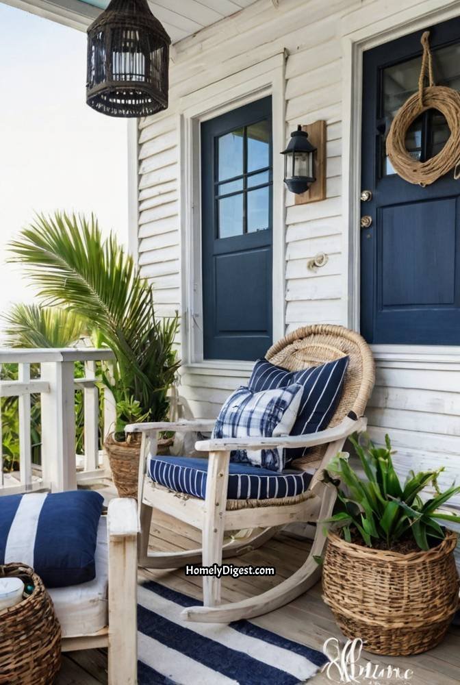 13. Coastal Inspired Spring Porch with Nautical Touches