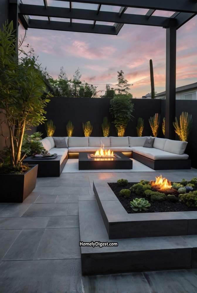 2. Modern Patio with Sleek Gray Pavers
