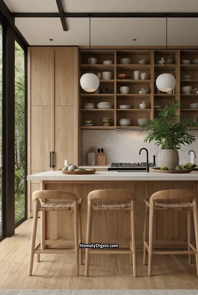 20. Modern Japandi Kitchen with Zen Vibes