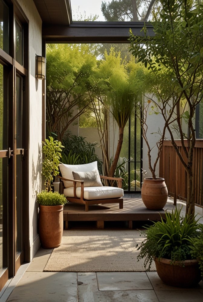 22. Zen Inspired Porch with Tranquil Spring Elements
