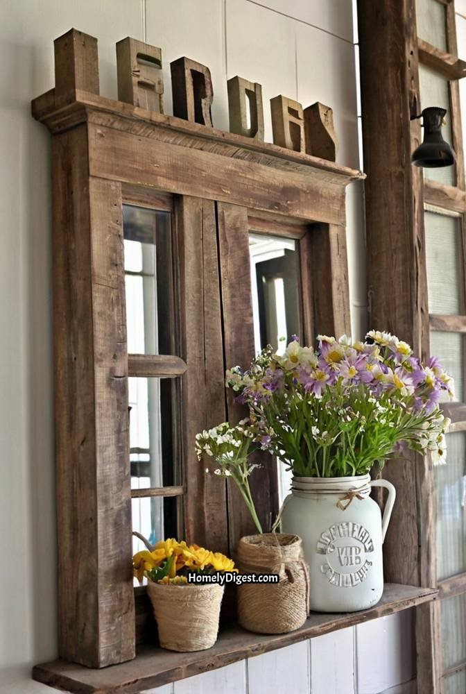 4. Farmhouse Charm with Rustic Spring Accents