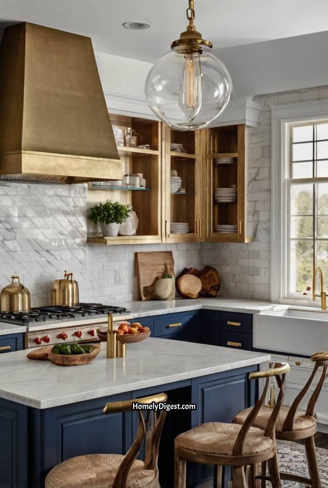 5. Modern Farmhouse Kitchen with a Large Statement Range Hood