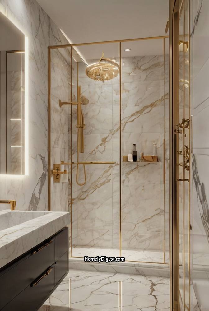 6. Minimalist Bathroom with Walk In Glass Shower
