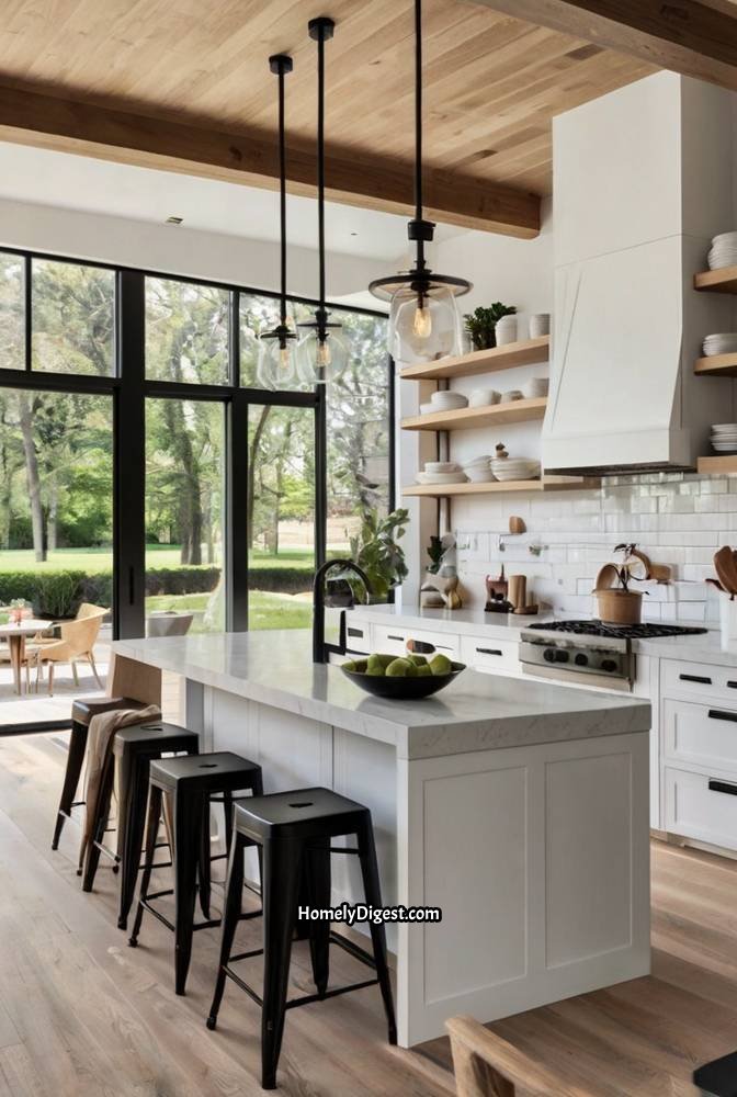 7. Minimalist Farmhouse Kitchen with Neutral Tones