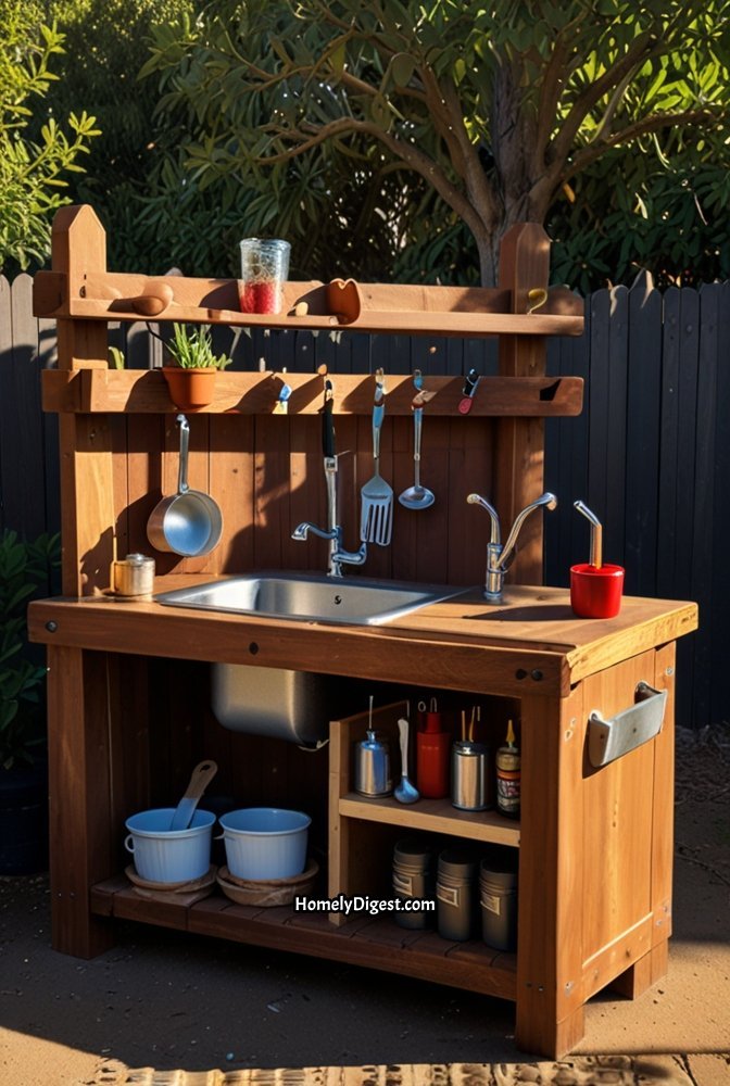 9. Adventure Themed Mud Kitchen with Built In Play Tools 1