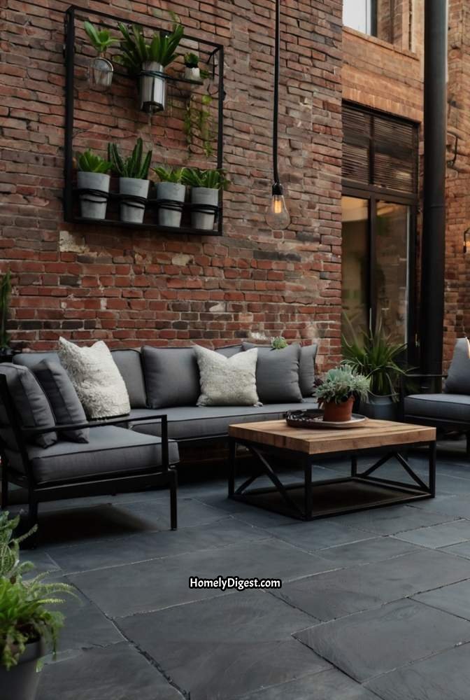 10. Industrial Style Patio with Slate Pavers 1