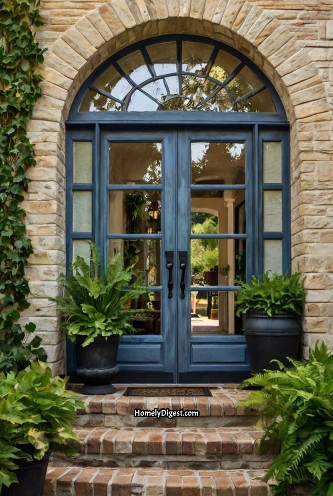 10. Slate Blue Door with Rustic Charm 1