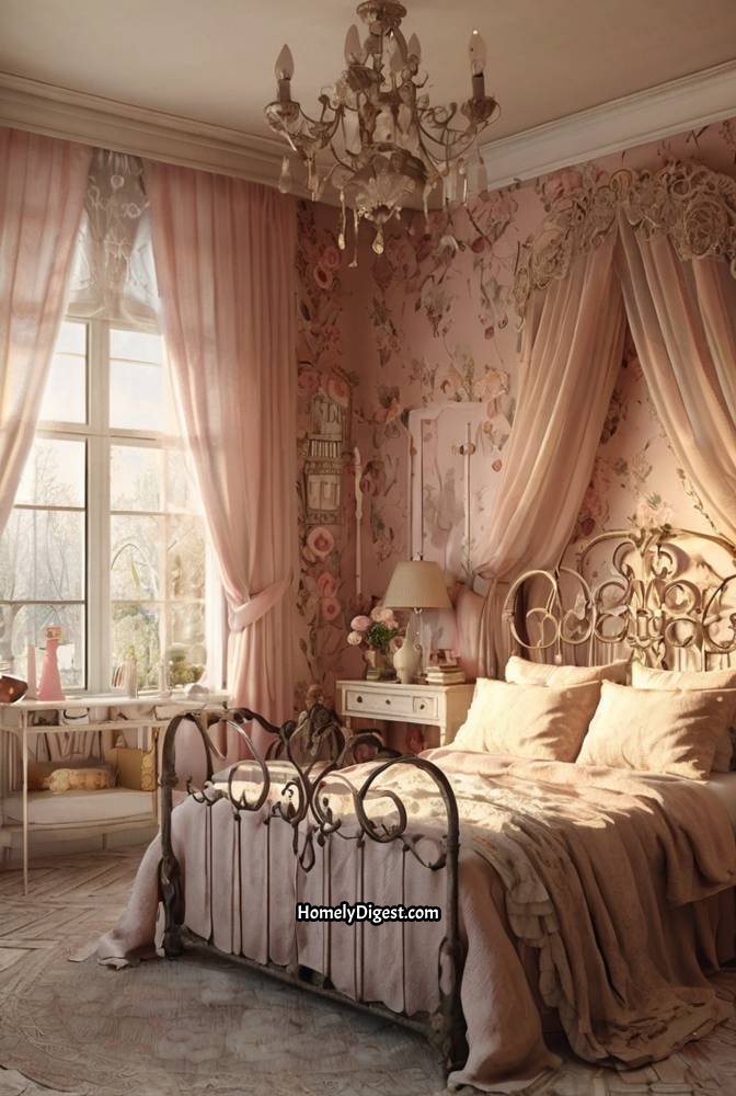10. Vintage Inspired Bedroom with Soft Pastels 1