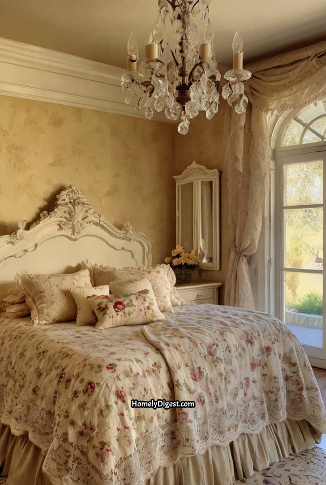 11. Classic Yellow Bedroom with French Country Elegance 1