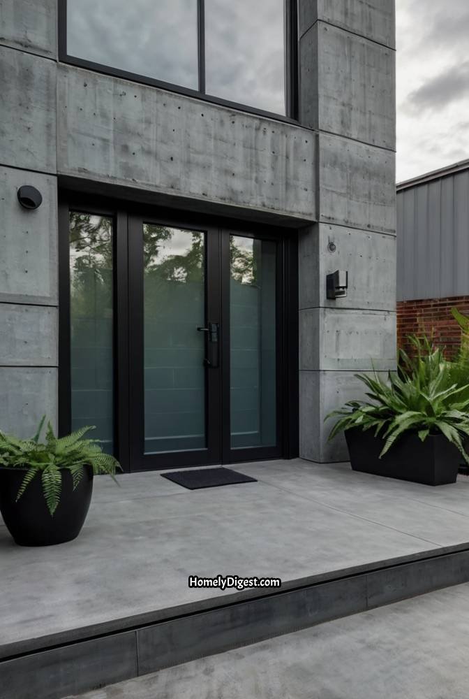 13. Steel Blue Door with Industrial Accents 1