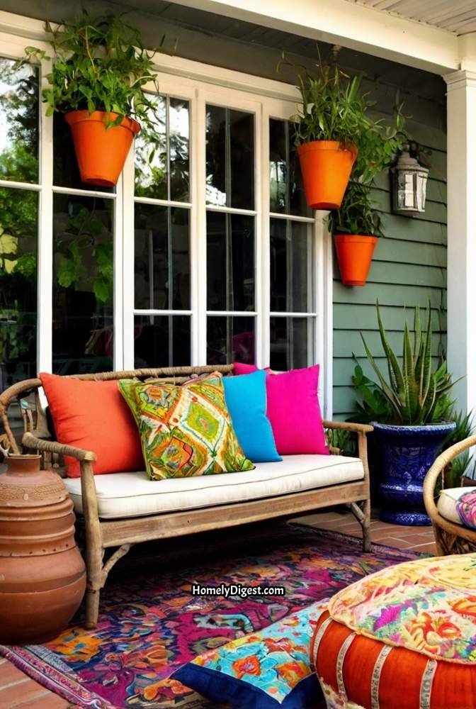 15. Eclectic Porch with Mixed Patterns and Textures 2