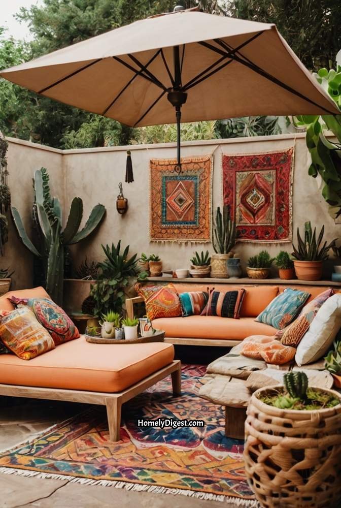 18. Bohemian Patio with Patterned Cement Tiles 1