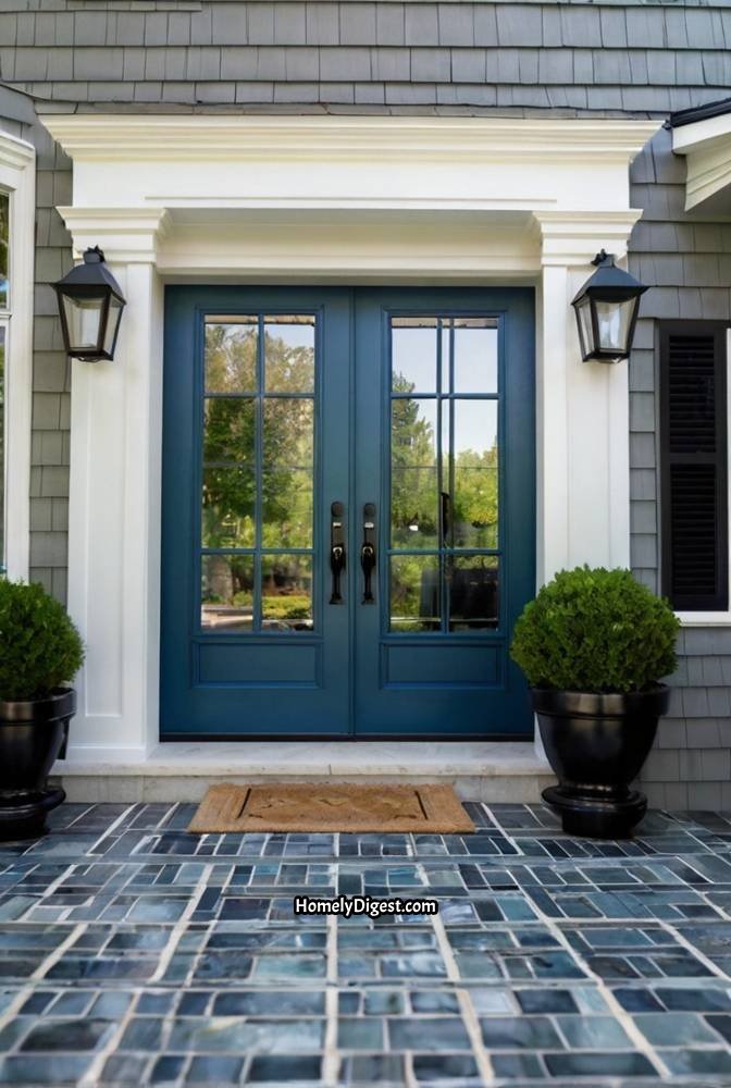 18. Cerulean Blue Door with Transom Window 2