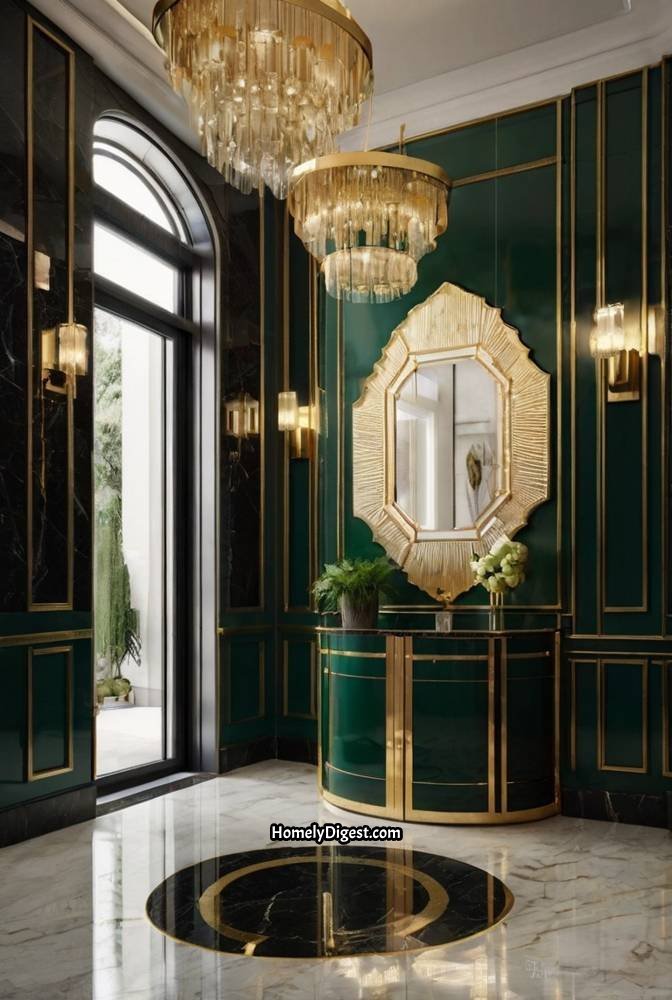 18. Emerald Green Door with Art Deco Details 1