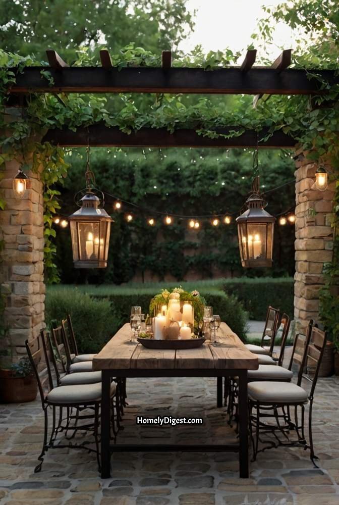 19. Patio with Cobblestone Pavers for Old World Charm 1