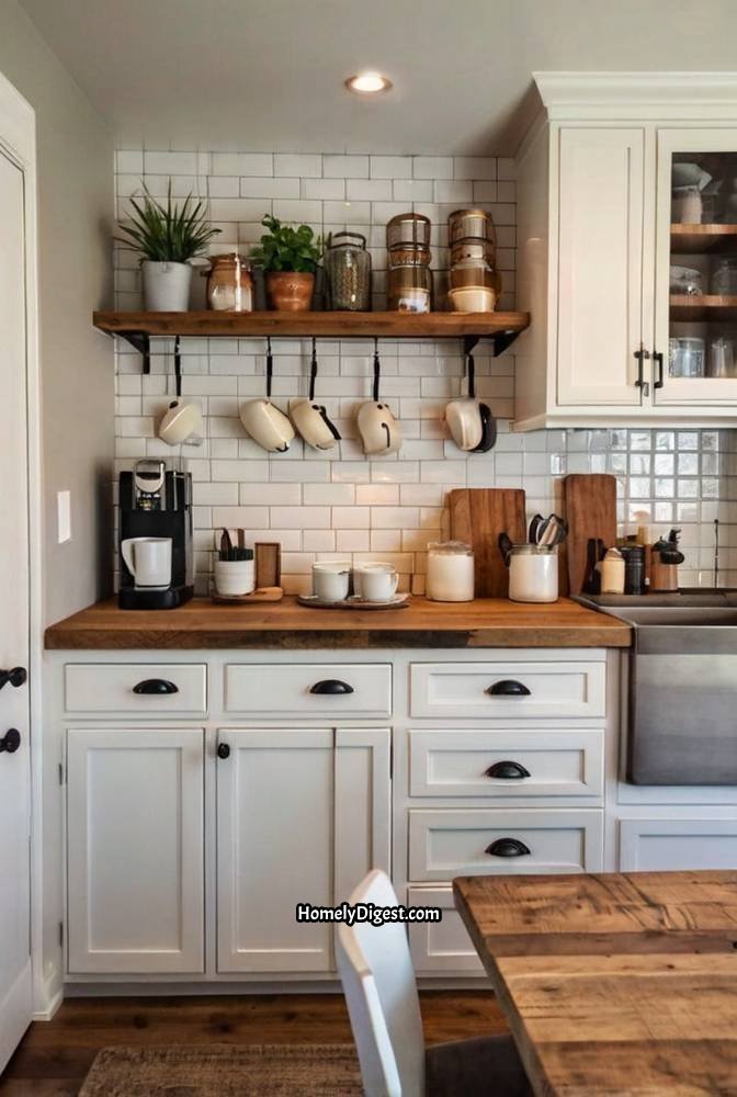 20. Farmhouse Kitchen with a Coffee Station 1