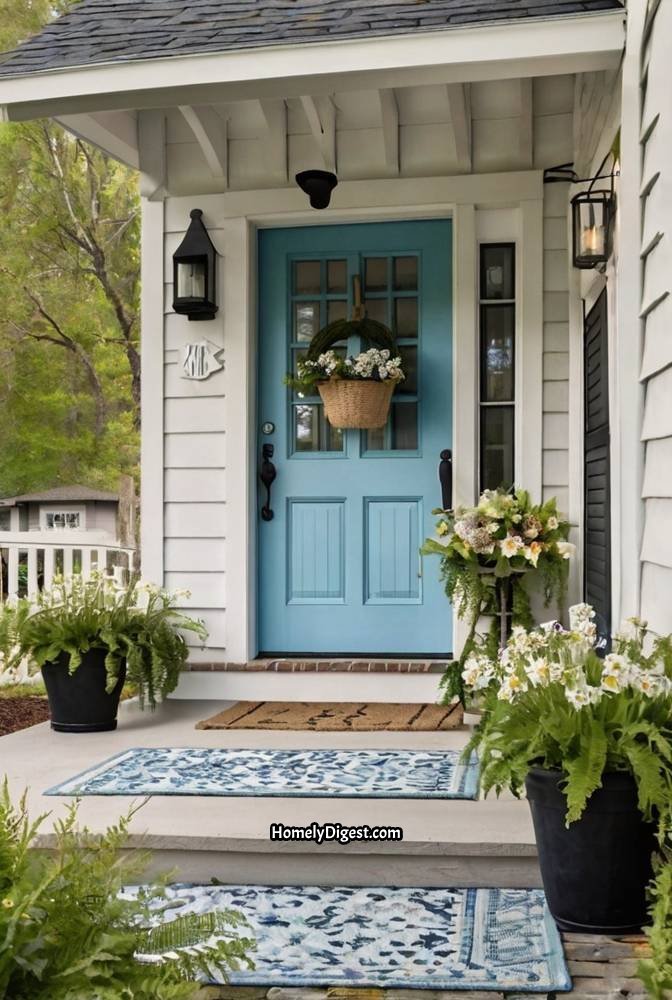 20. Glacier Blue Door with Farmhouse Simplicity 1