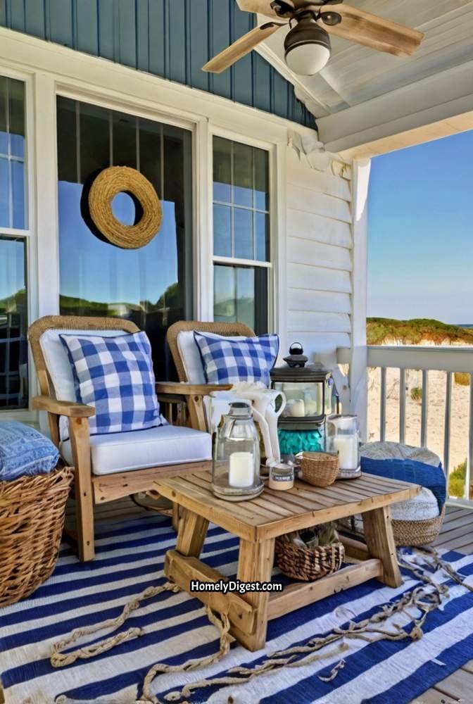 20. Seaside Inspired Porch with Nautical Touches 2