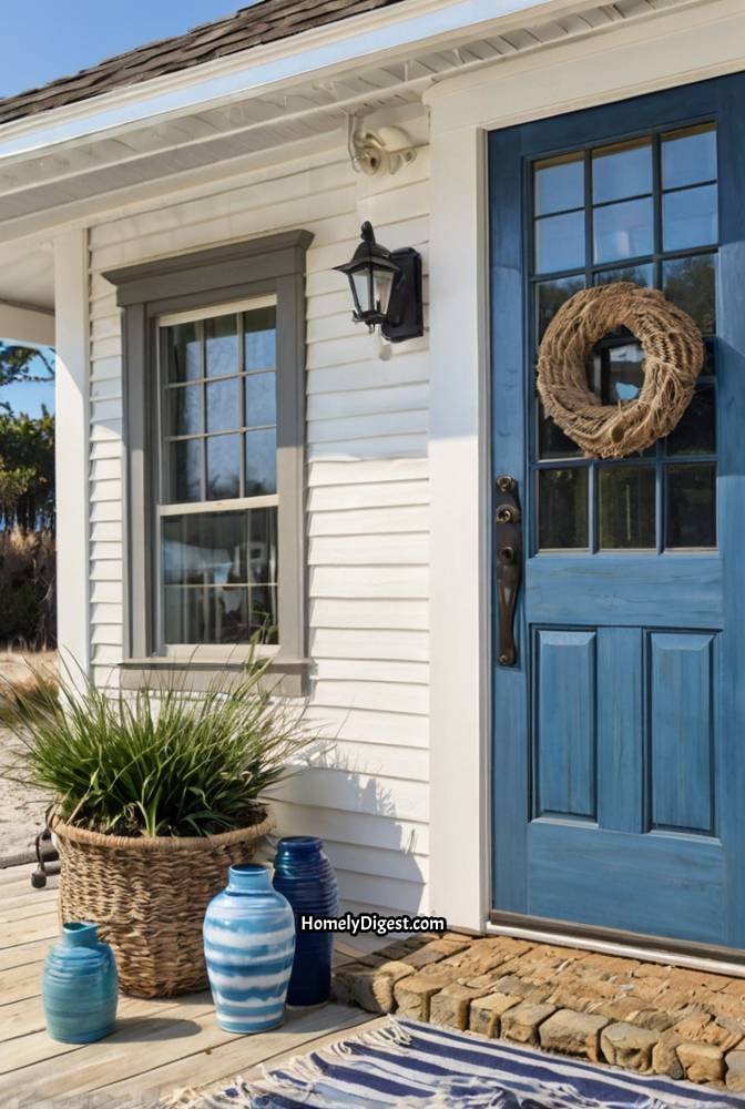 21. Azure Blue Door with Coastal Cottage Vibes 1
