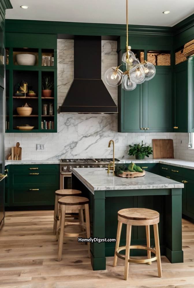 21. Farmhouse Kitchen with a Bold Island Color 1