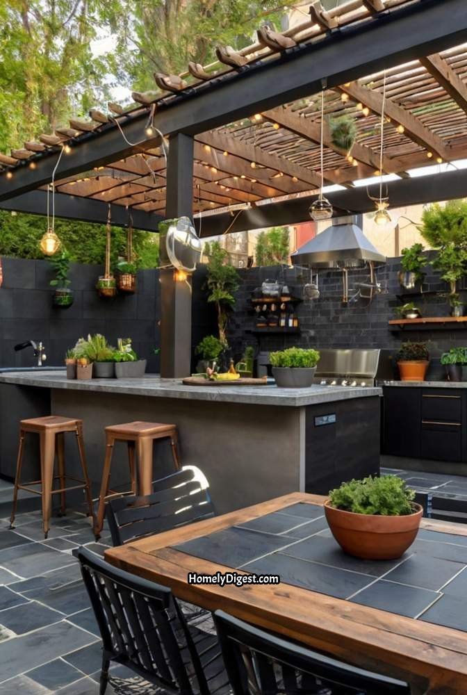 22. Patio with Slate Pavers and a Built In BBQ 1
