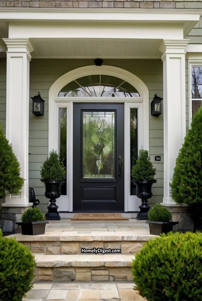 8. Sage Green Door with Glass Side Panels 1