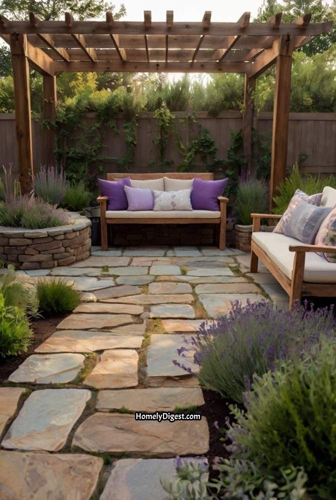 9. Patio with Flagstone Pavers for a Natural Look 1